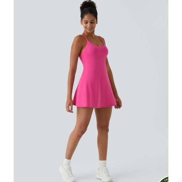 HALARA Softlyzero Plush Backless Active Dress-Easy Peezy Sz Small Fuchsia Sporty - Picture 1 of 12